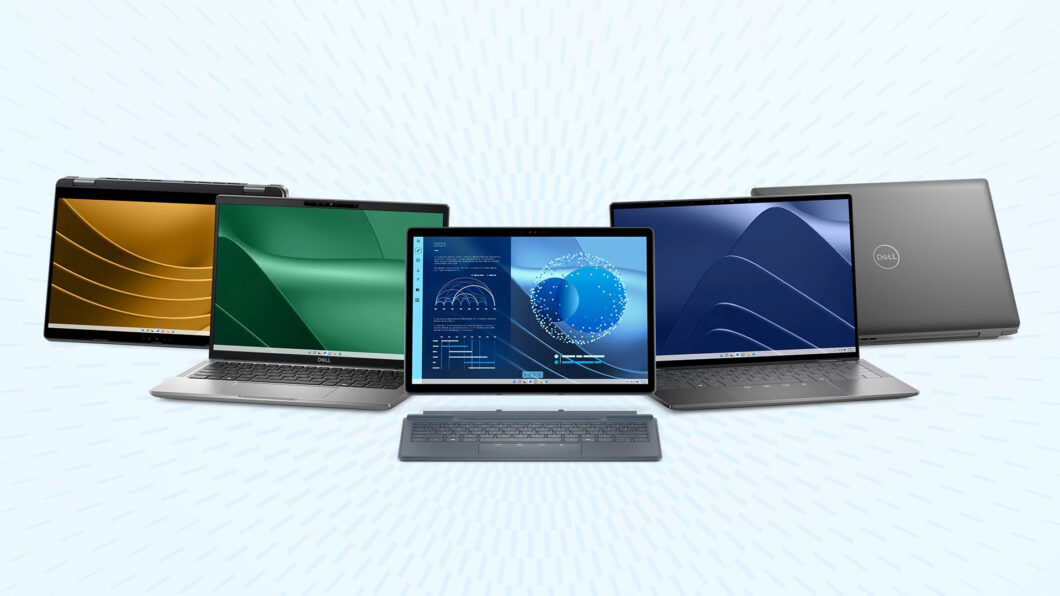Ilustração de notebooks da Dell