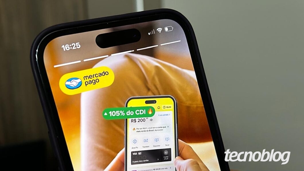 App do Mercado Pago em um iPhone