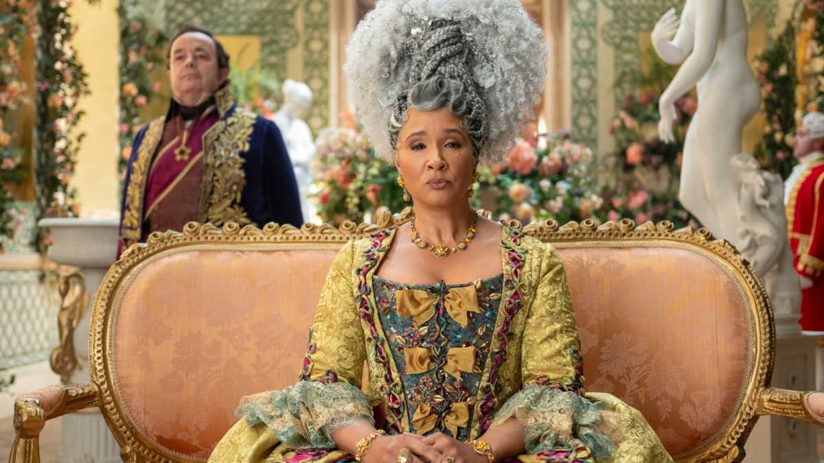 Bridgerton season 4 - Hugh Sachs as Brimsley, Golda Rosheuvel as Queen Charlotte