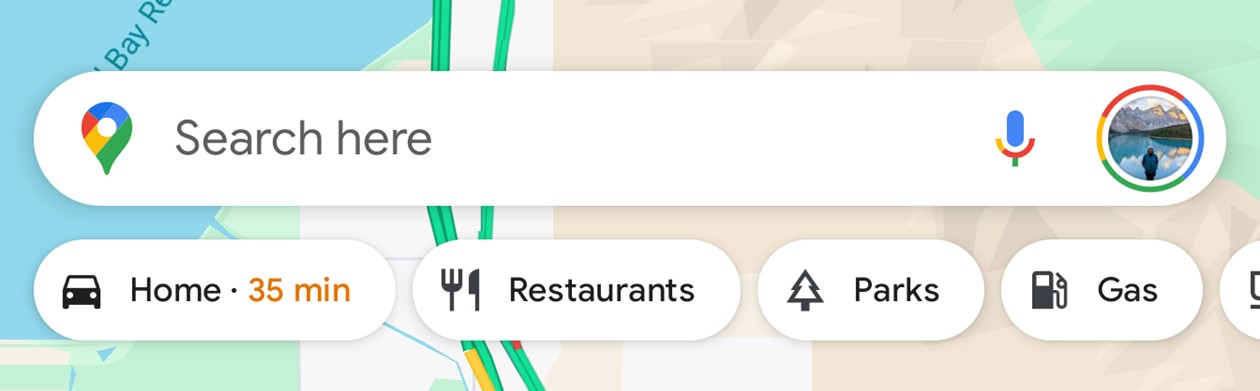 ETA do chip inicial do Google Maps do Discord