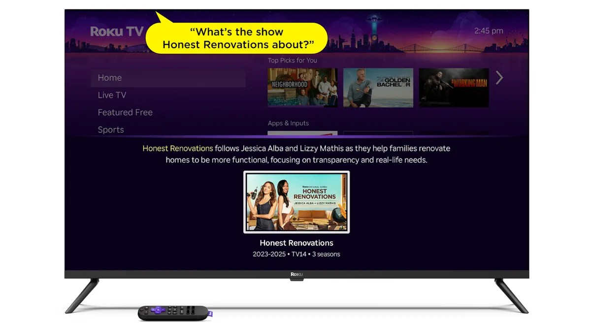 Roku voice control screenshot