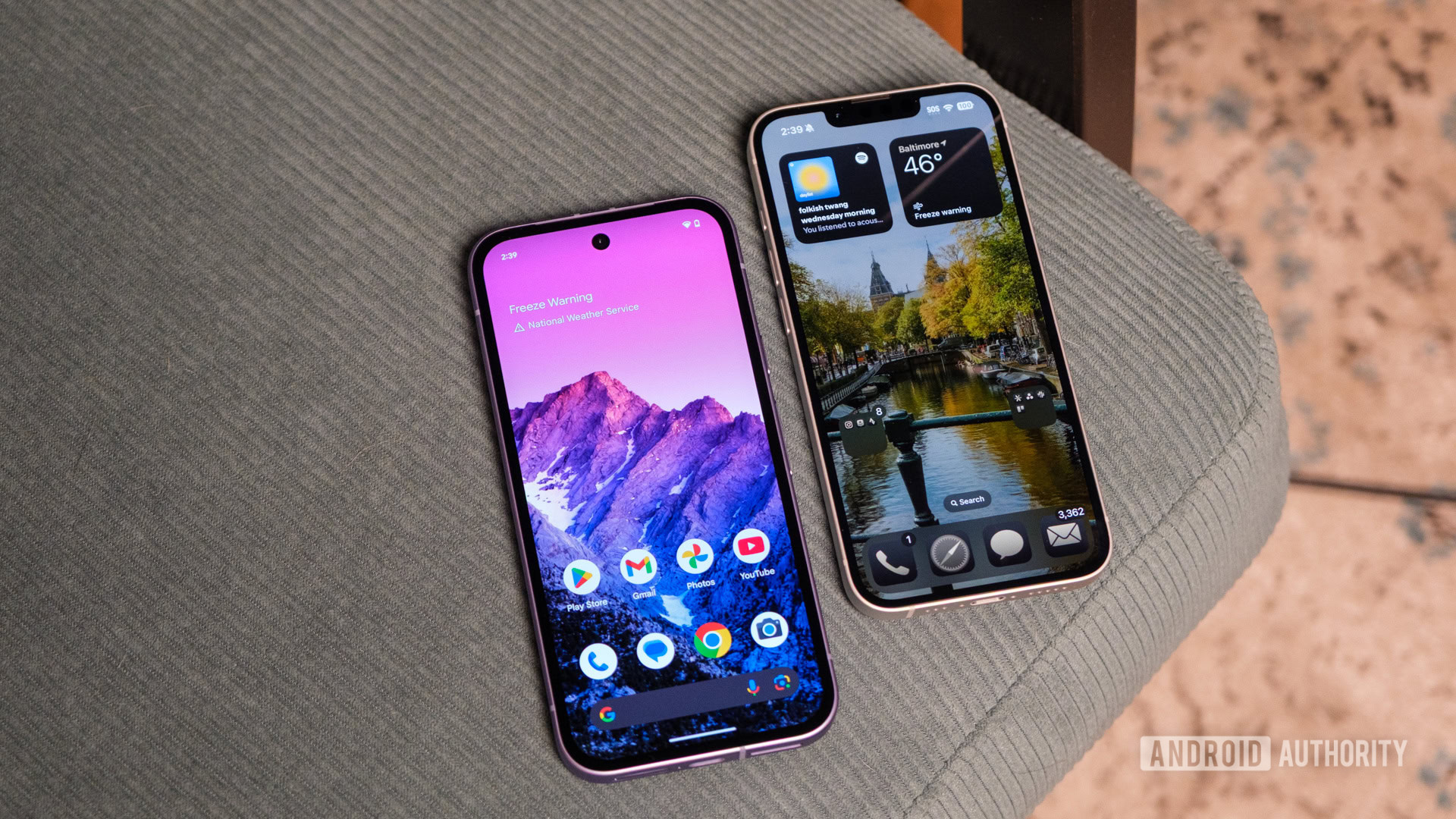 Tela inicial do Google Pixel 9a vs iPhone 16e