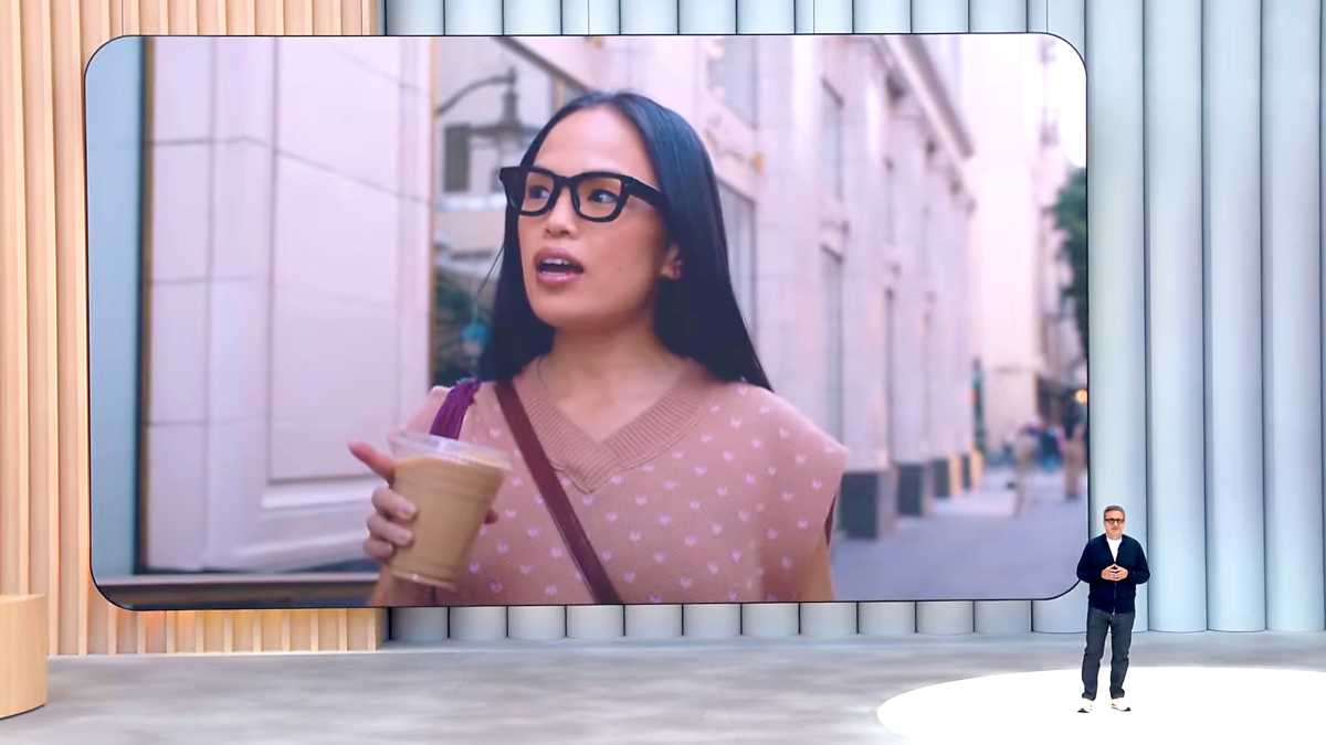 Google IO 2025 opening keynote Samsung Android XR smart glasses stage