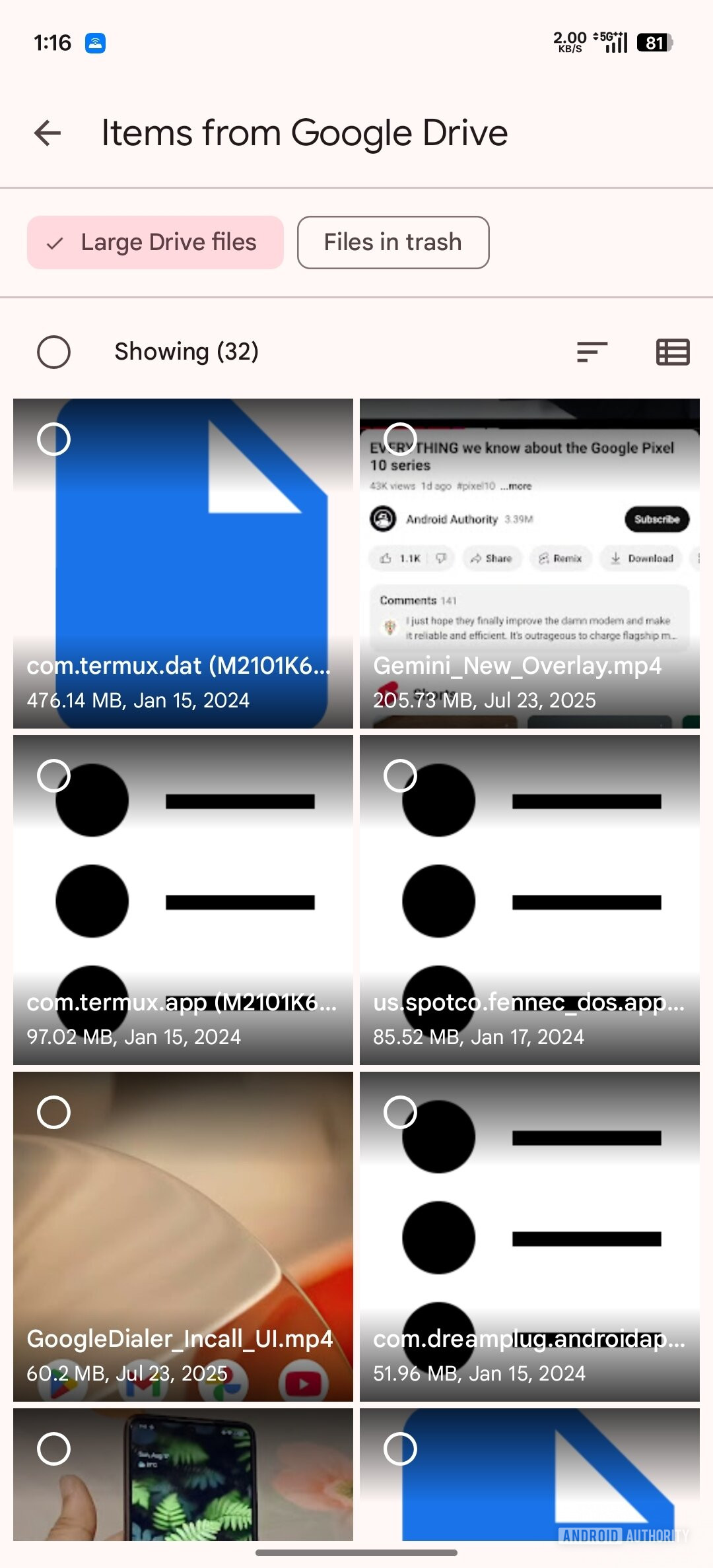 Página do Gerenciador de armazenamento do Google One Google Drive antigo