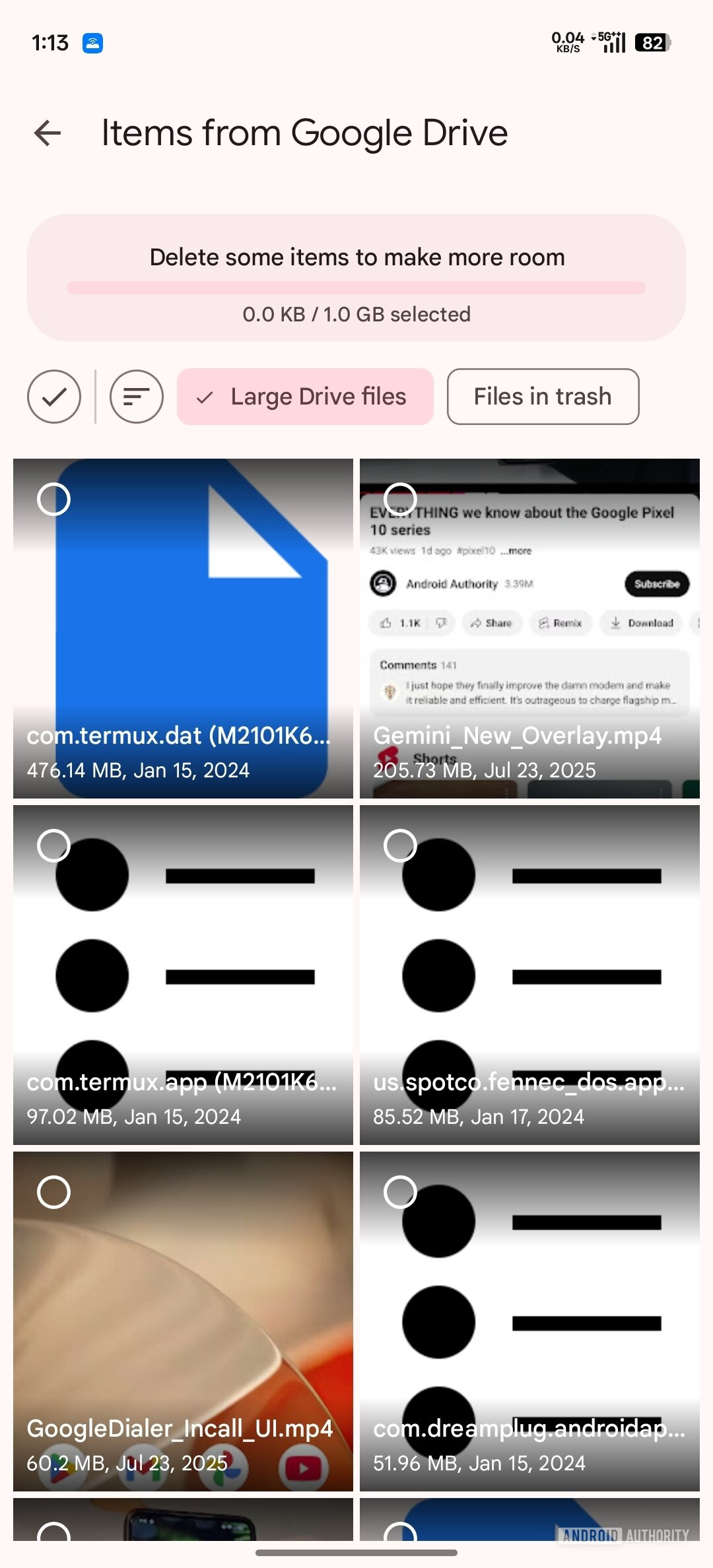 Página do Gerenciador de armazenamento do Google One Google Drive Novo