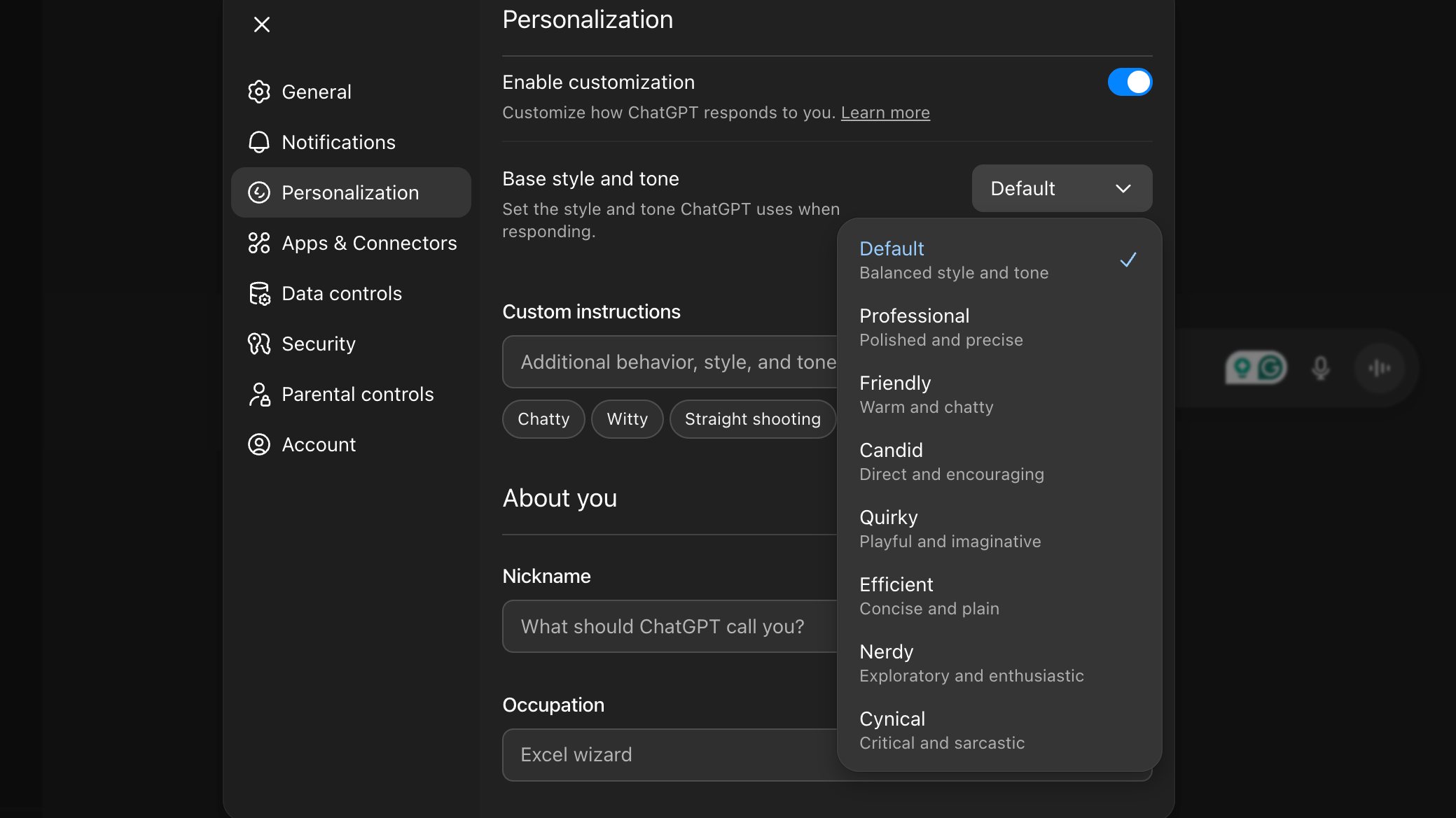 ChatGPT 5 1 personalidades