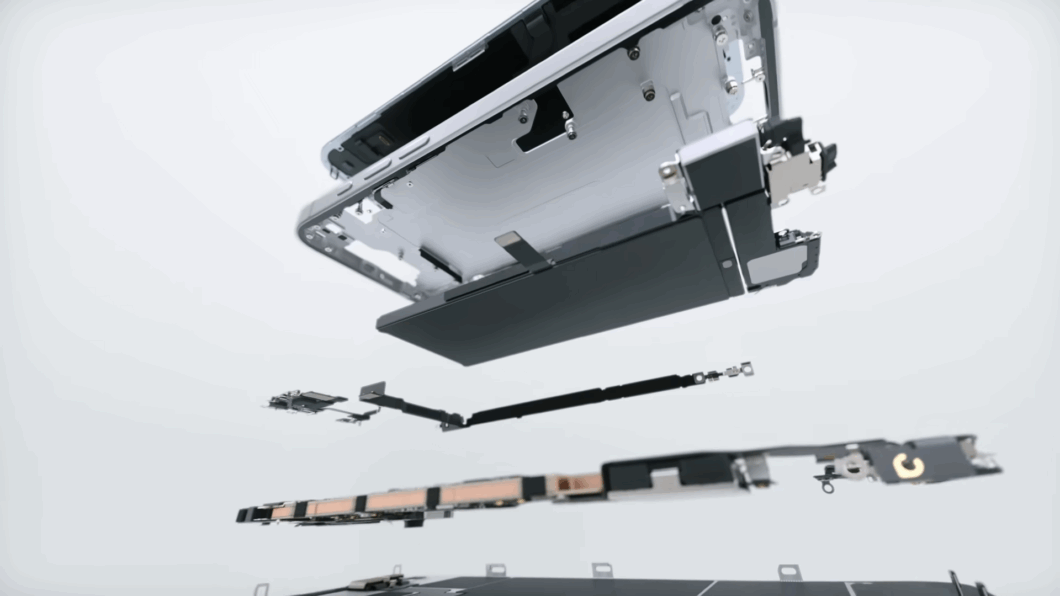 Ilustração da bateria no interior do iPhone 16e