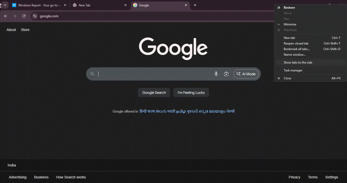 As guias verticais do Chrome mostram as guias laterais