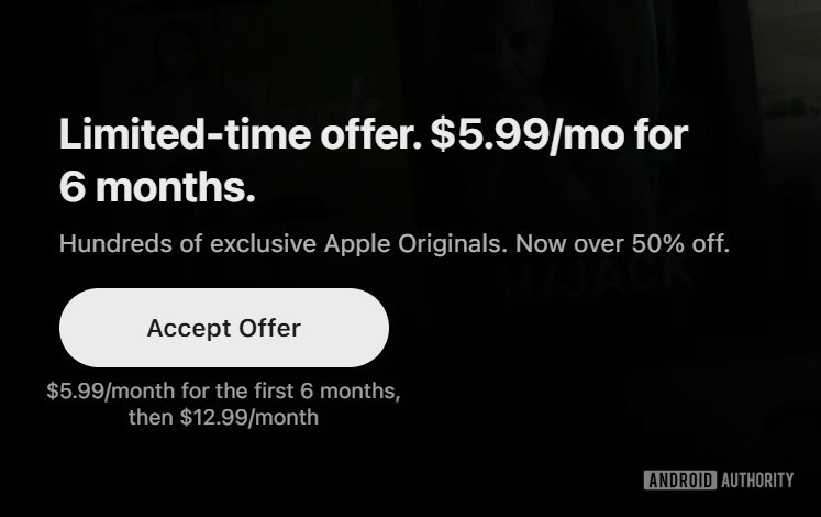 Promoção da Black Friday de 2025 da Apple TV.