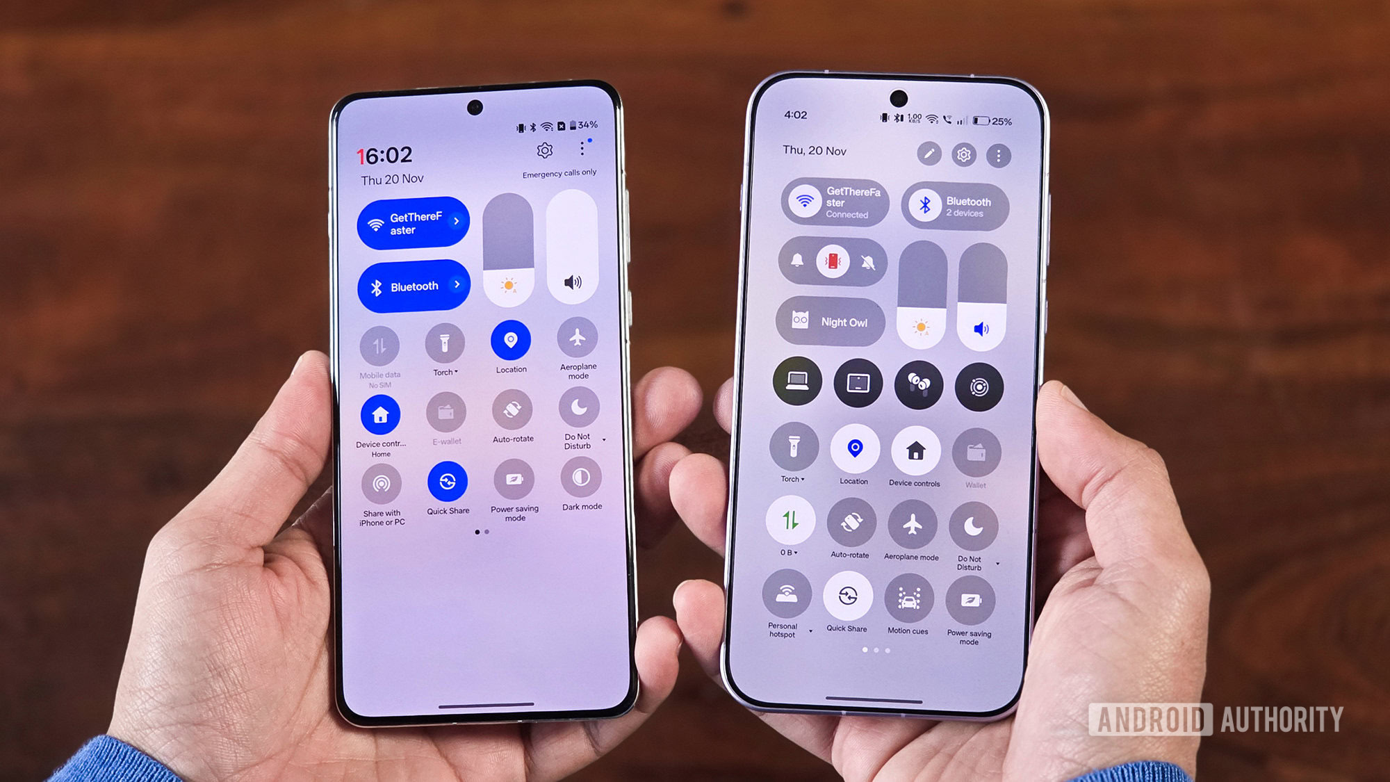 Estilo de configura&ccedil;&otilde;es r&aacute;pidas do OxygenOS 16