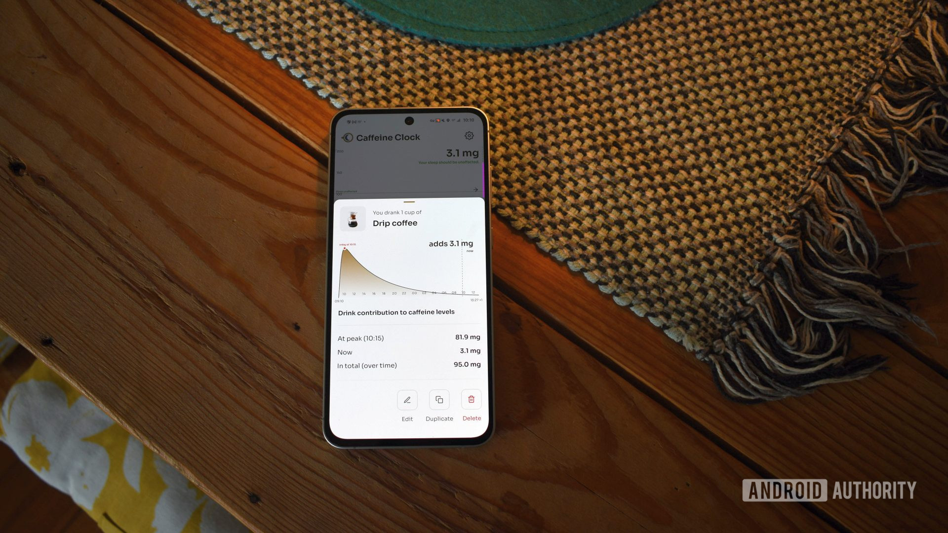 aplicativo de relógio de cafeína 3