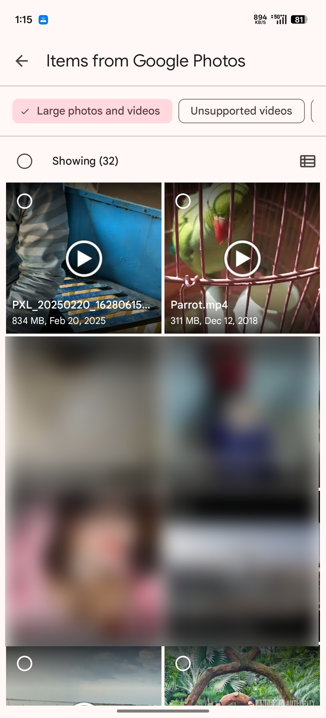 Página do gerenciador de armazenamento do Google One Google Fotos antigo