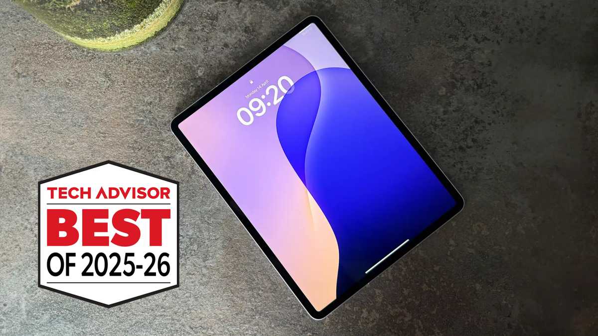 Apple iPad Air M3 next to Tech Advisor's Best of 2025-26 logo
