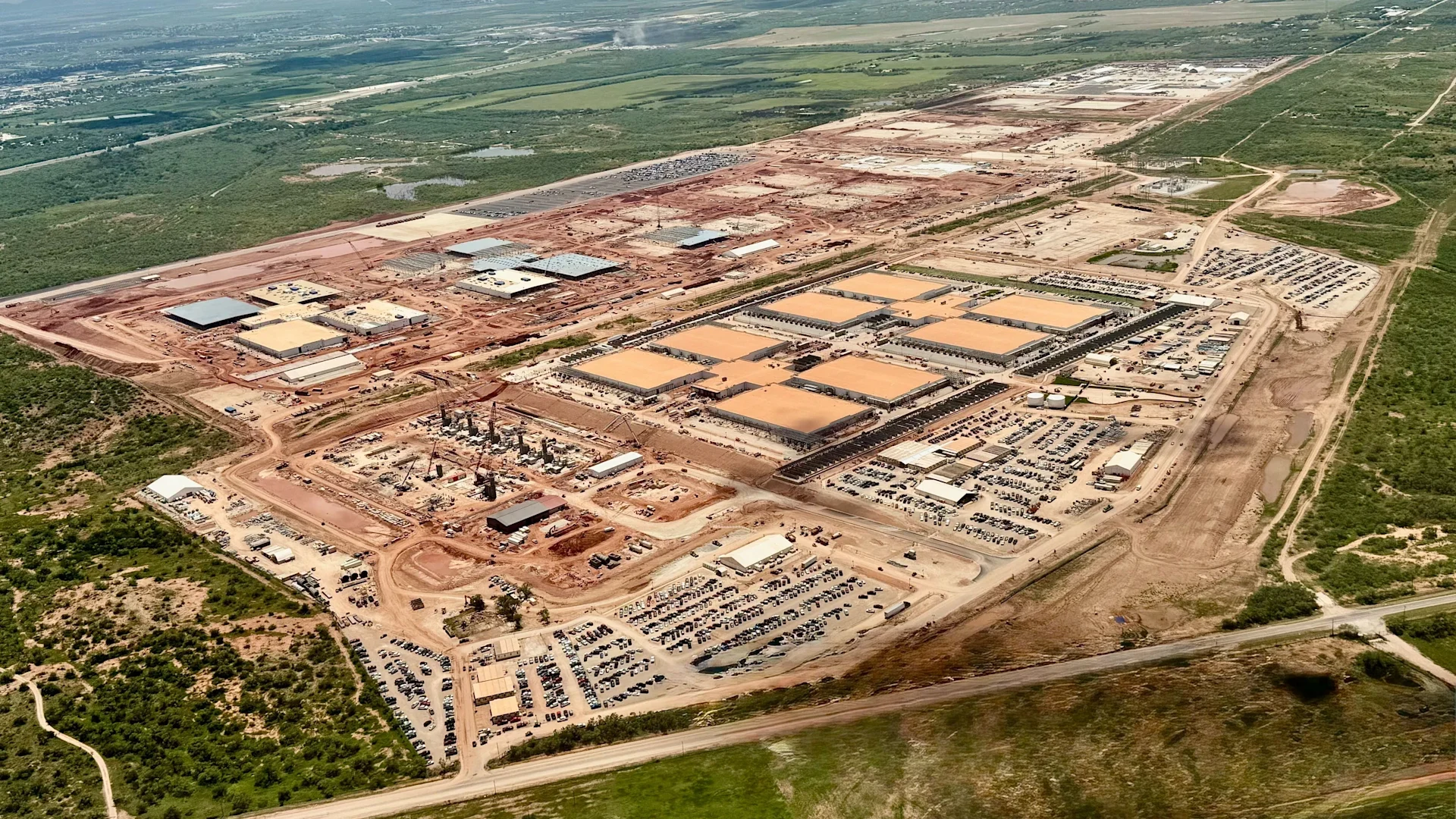 Imagem aérea de um data center nos Estados Unidos