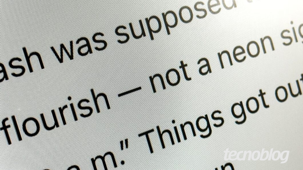 Travessão em um texto do ChatGPT