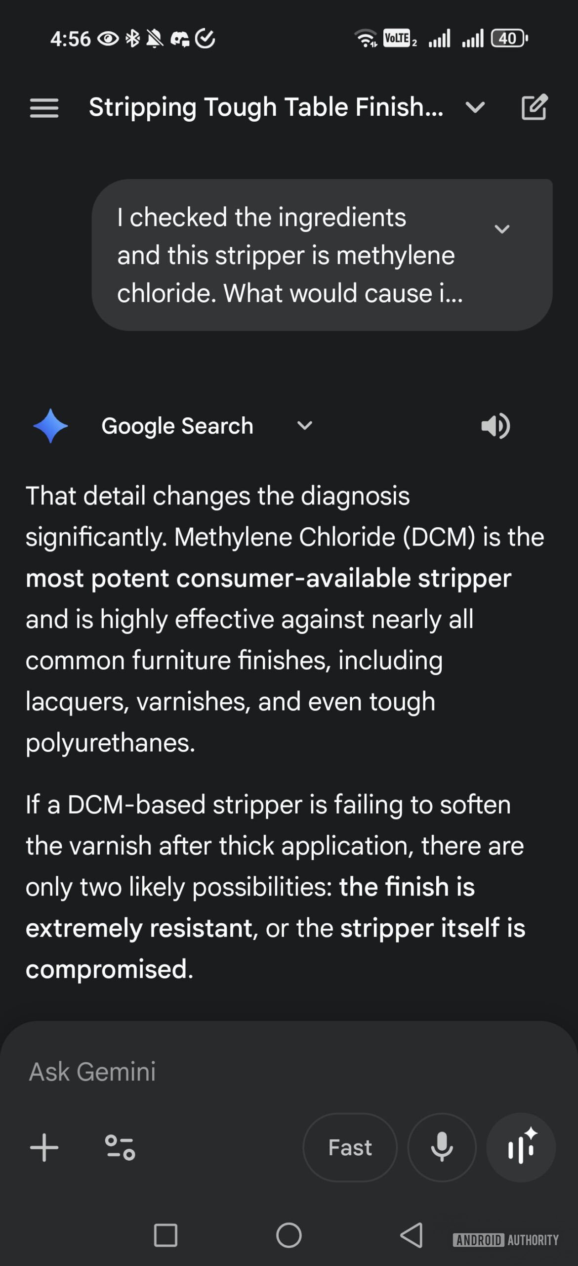 resposta de g&ecirc;meos sobre decapante forte