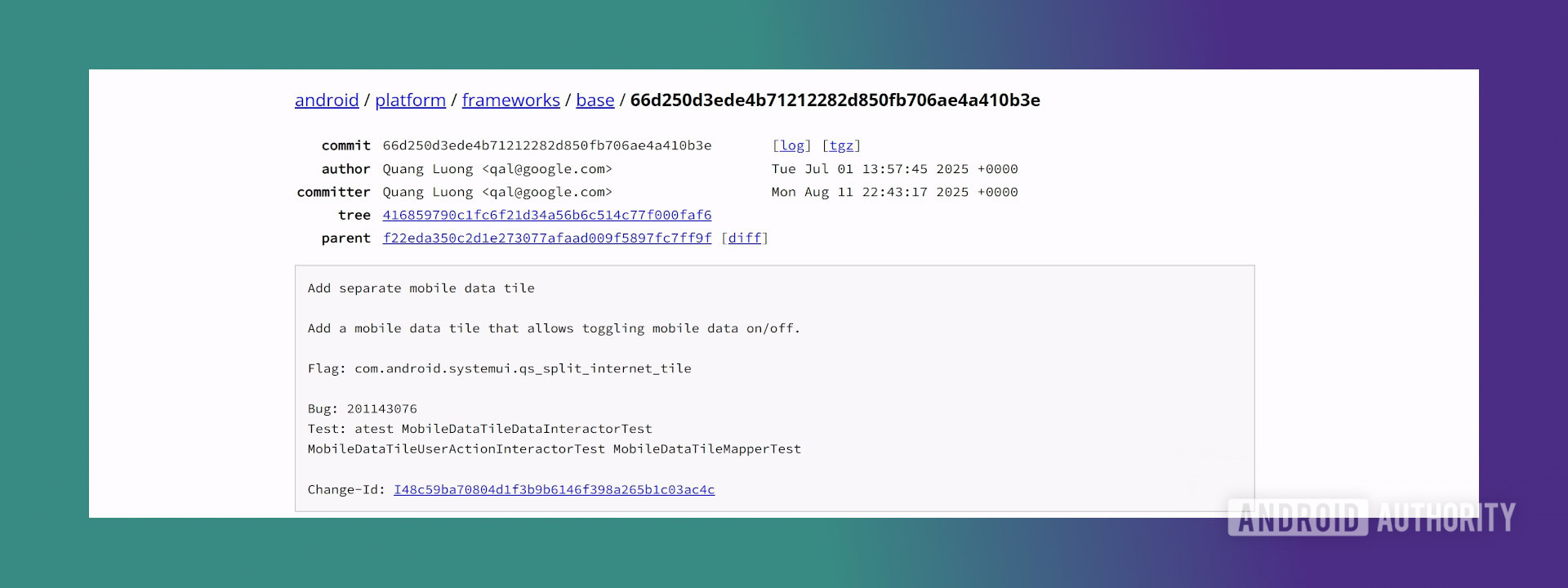 Adicionar altera&ccedil;&atilde;o de c&oacute;digo AOSP de altern&acirc;ncia de dados m&oacute;veis separada