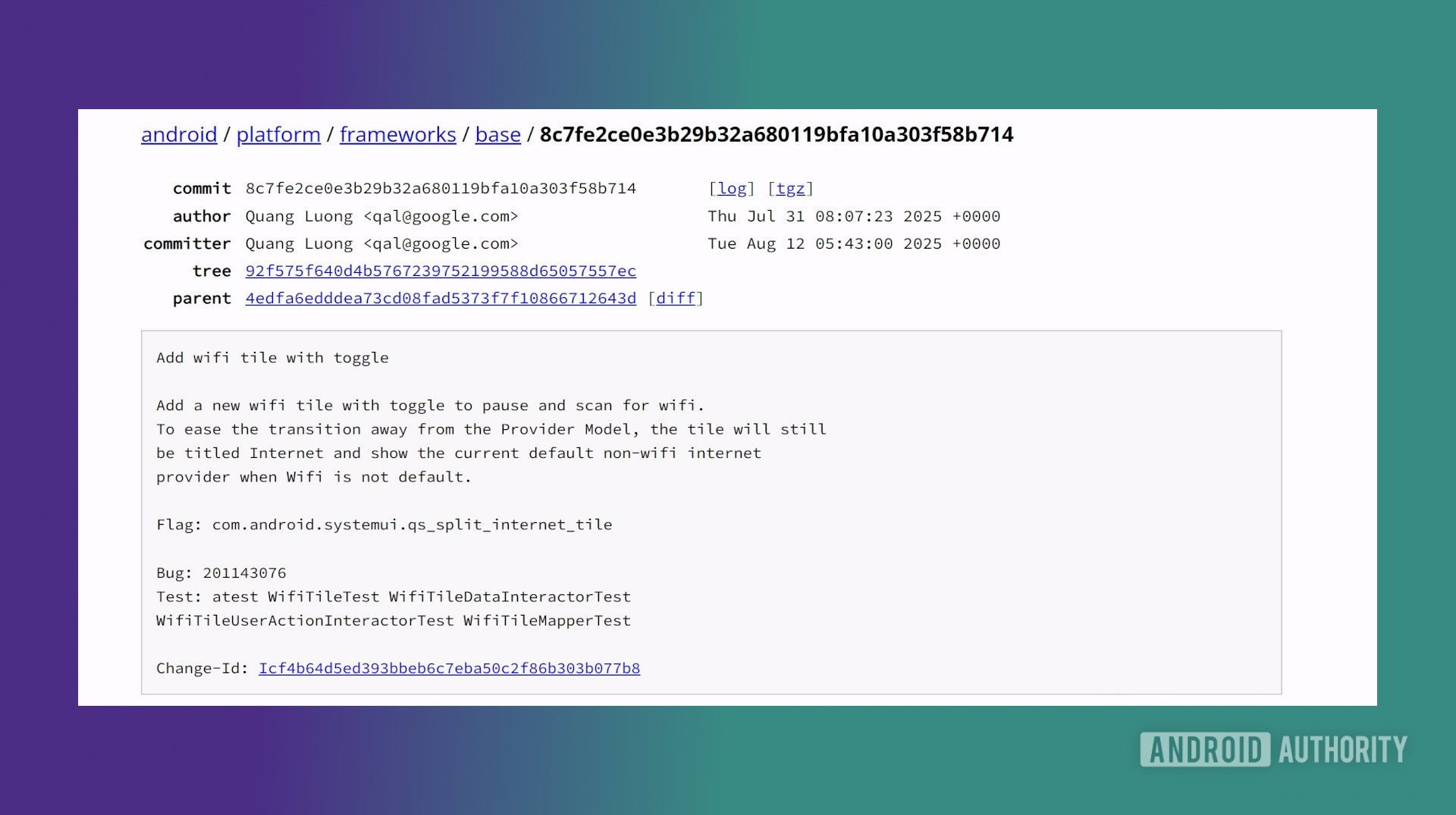 Adicionar wi-fi alternar altera&ccedil;&atilde;o do c&oacute;digo AOSP