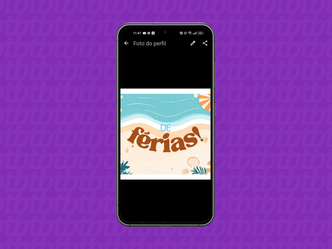 Colocando uma foto de perfil de f&eacute;rias no WhatsApp