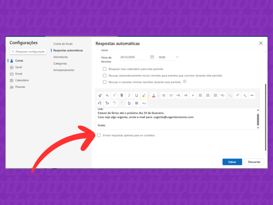 Filtrando o envio das respostas somente para contatos