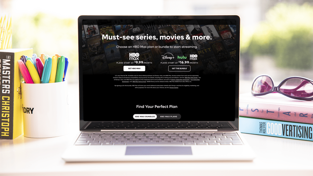 HBO Max website on a laptop