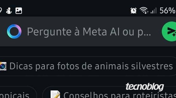 Meta AI no Android (imagem: Lupa Charleaux/Tecnoblog)