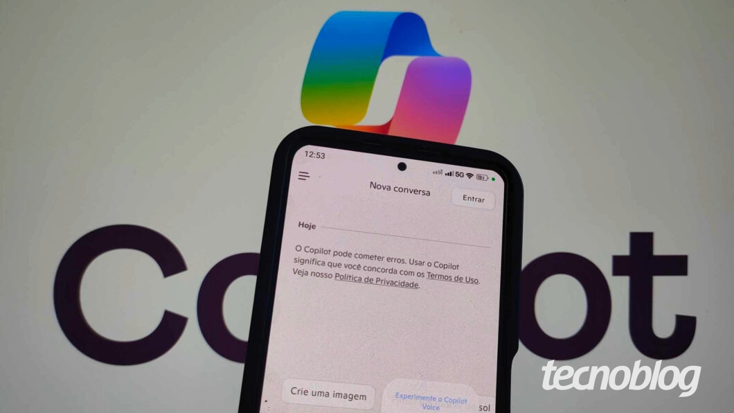 Ilustração do app do Microsoft Pilot no celular