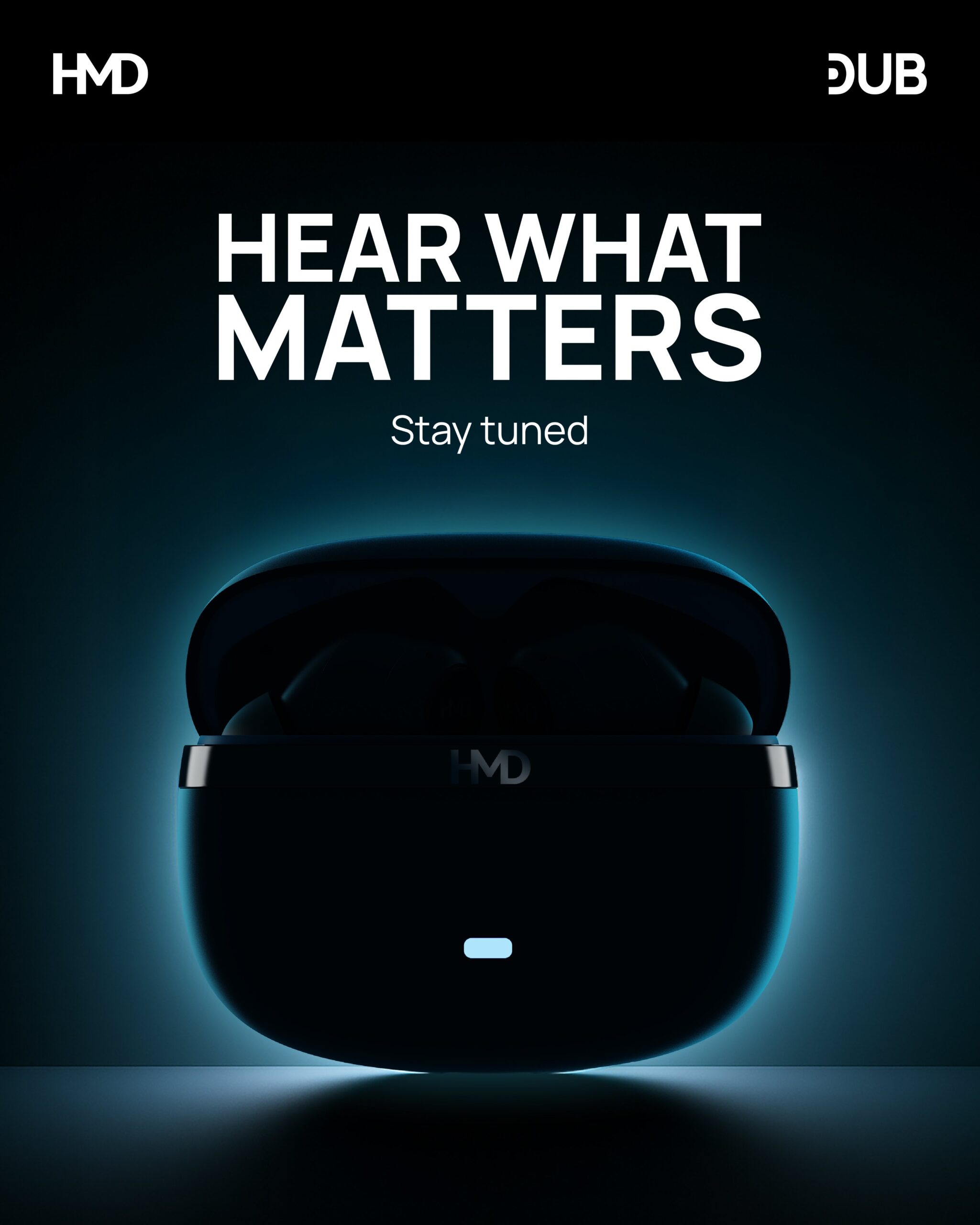 Teaser dos fones de ouvido da s&eacute;rie HMD DUB