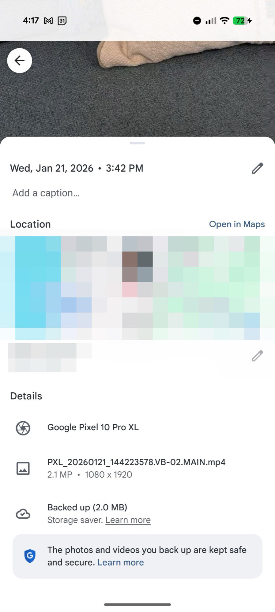 captura de tela pixel fotos aplicativo aumento de v&iacute;deo 1080p processado