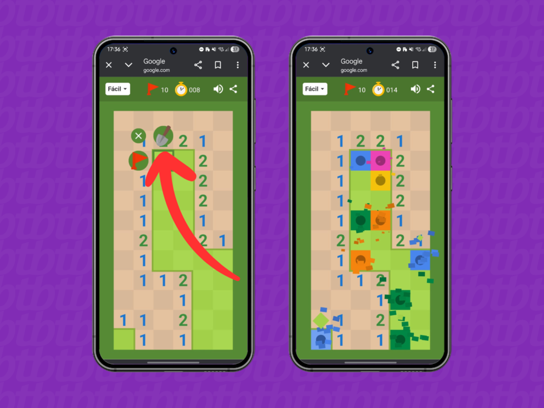 Cavando uma mina no Campo Minado