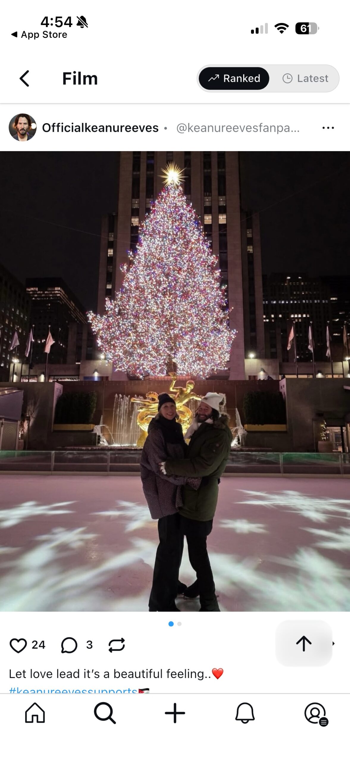 Captura de tela do aplicativo UpScrolled.