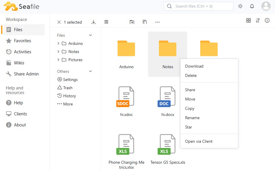 IU da Web do Seafile 13 IU da Web do Seafile 13