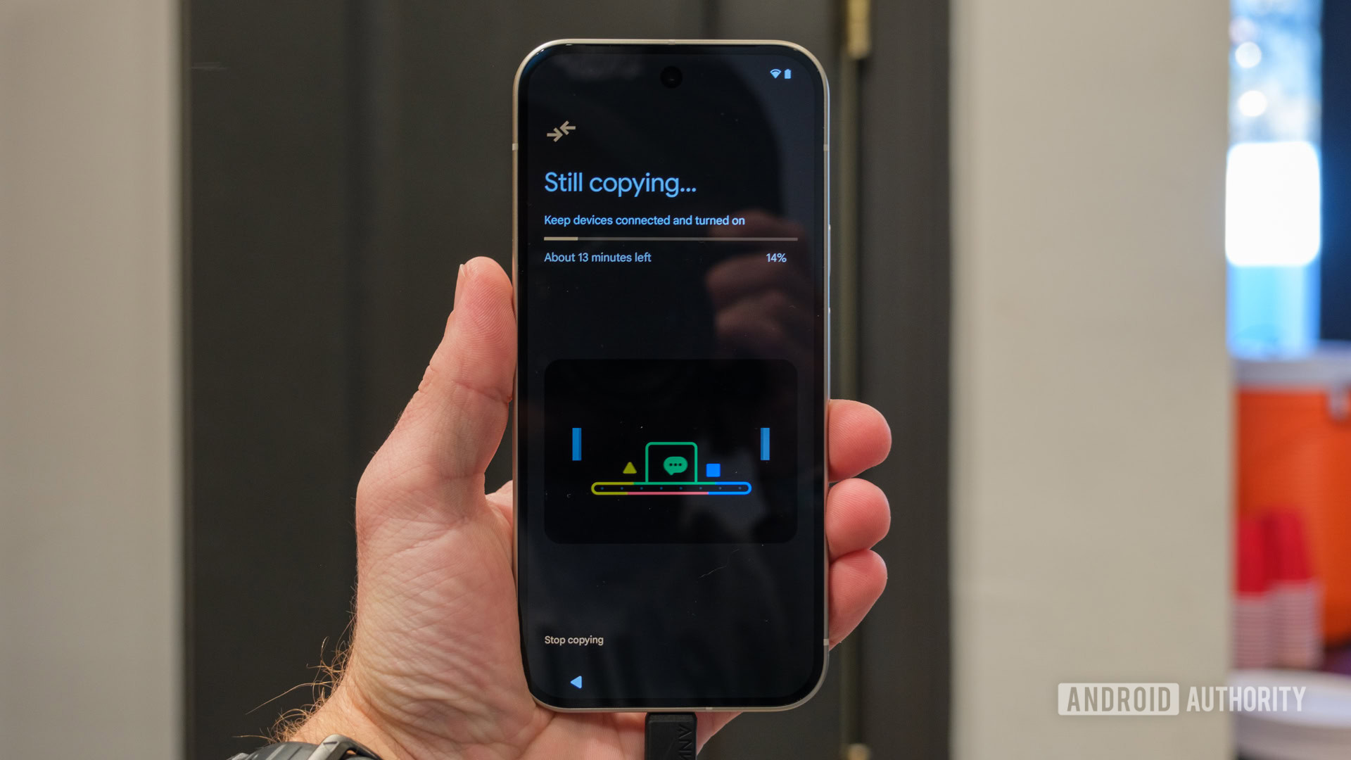 Android Switch em processo no Pixel