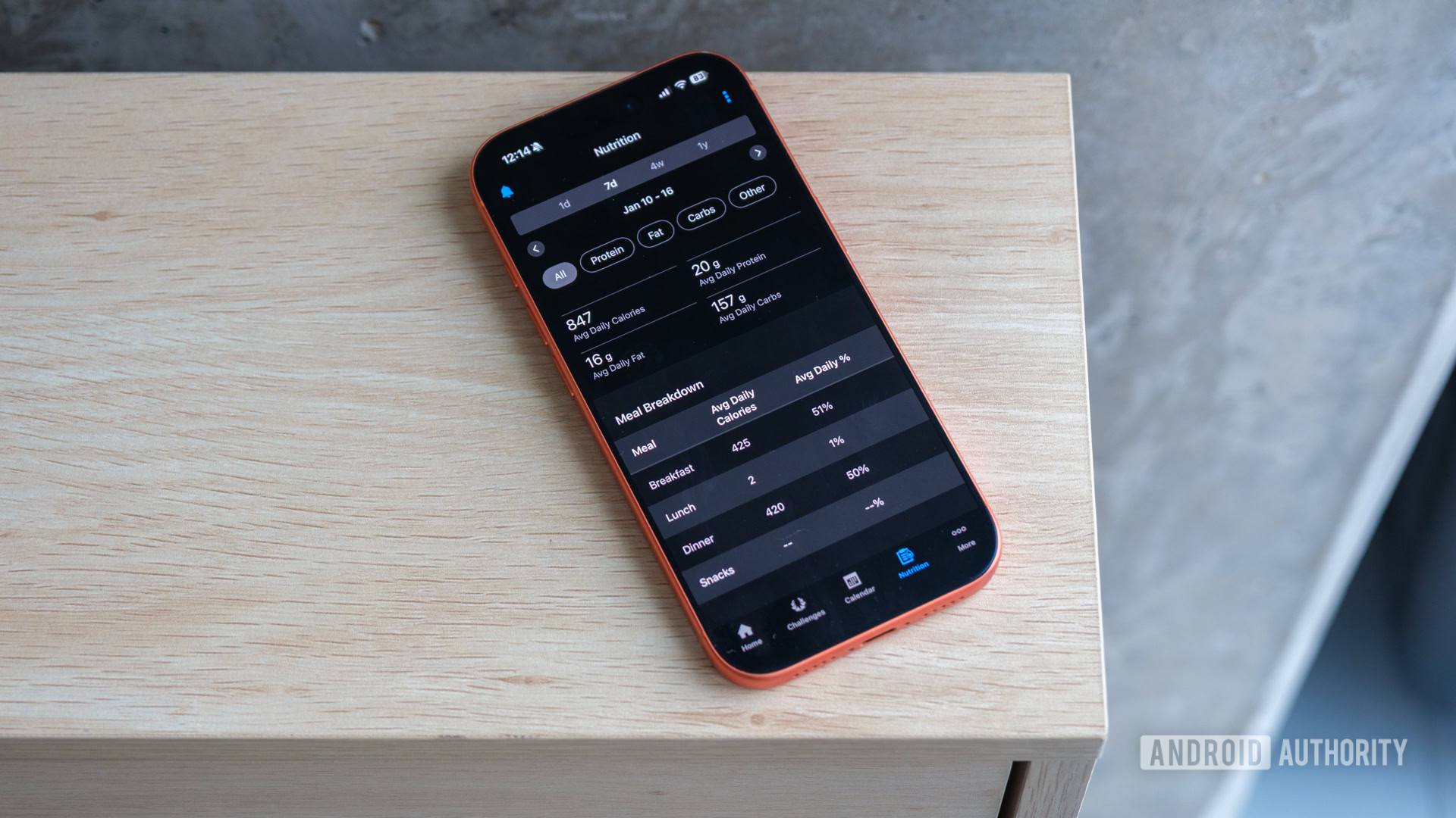 totais e porcentagens de monitoramento de nutri&ccedil;&atilde;o garmin