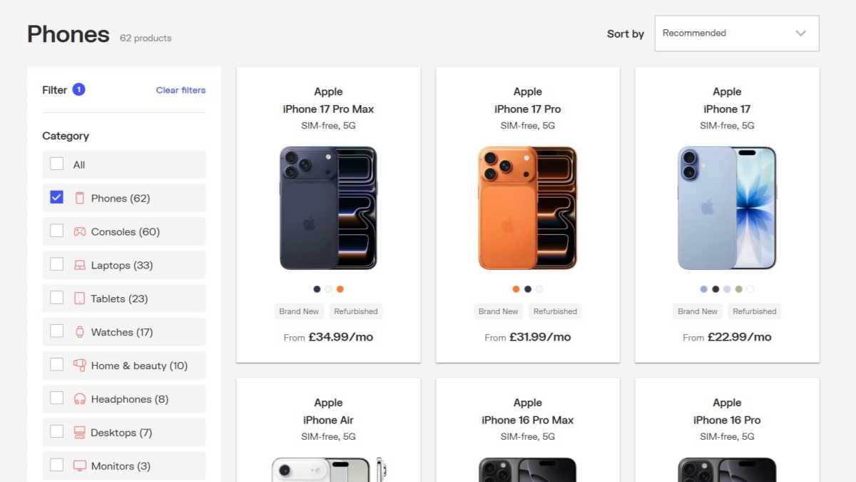 Raylo smartphone selection