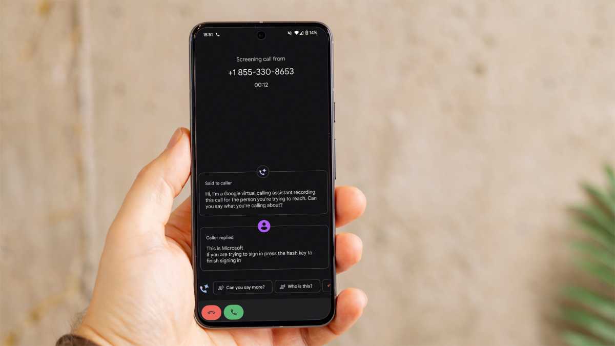 Cal Screen on a Google Pixel phone