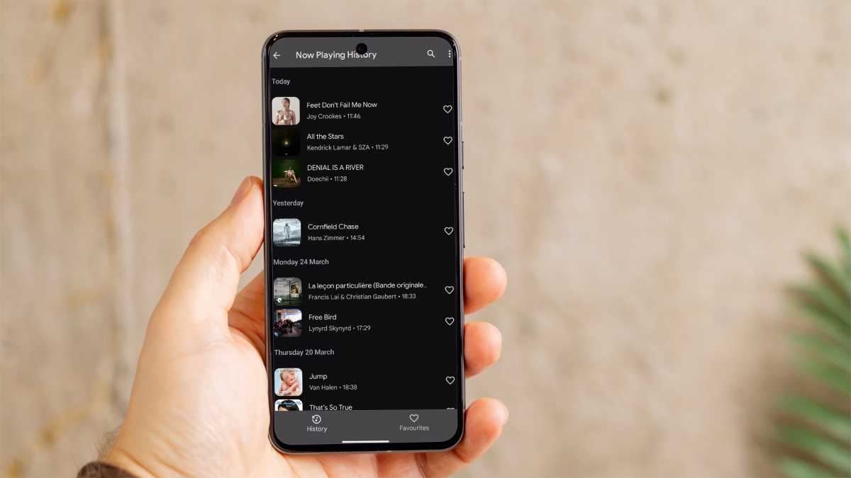 Google Pixel Now Playing History