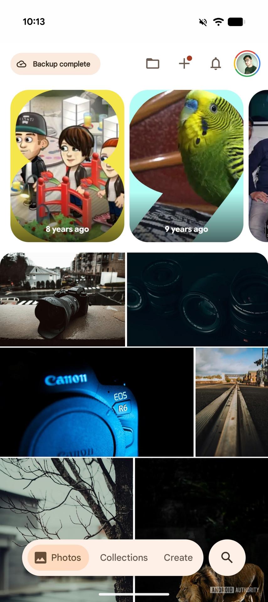 Visualiza&ccedil;&atilde;o principal do Google Fotos Fotos sem r&oacute;tulos de data