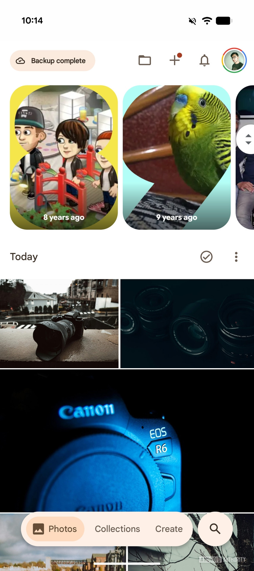 Visualiza&ccedil;&atilde;o principal do Google Fotos Fotos com r&oacute;tulos de data