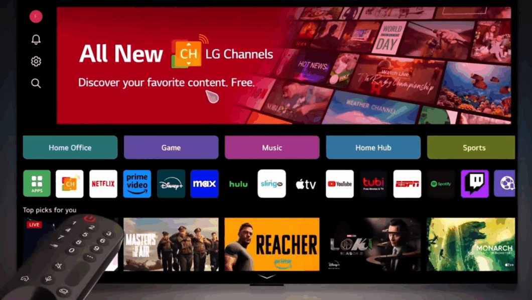 Ilustra&ccedil;&atilde;o de webOS em smart TV