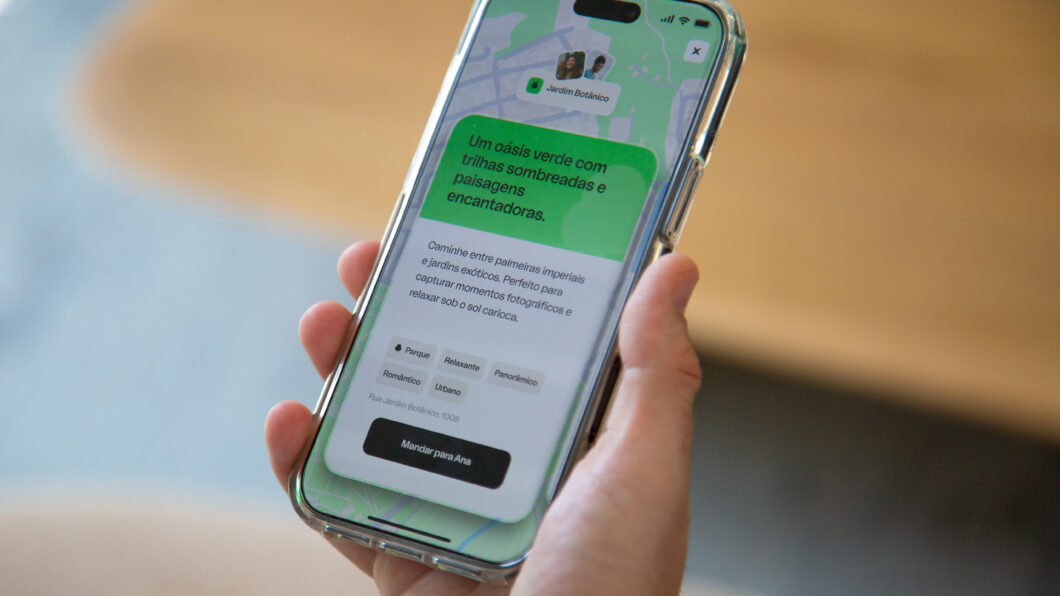 Perfect Date sugerindo um parque para o primeiro encontro de um usu&aacute;rio