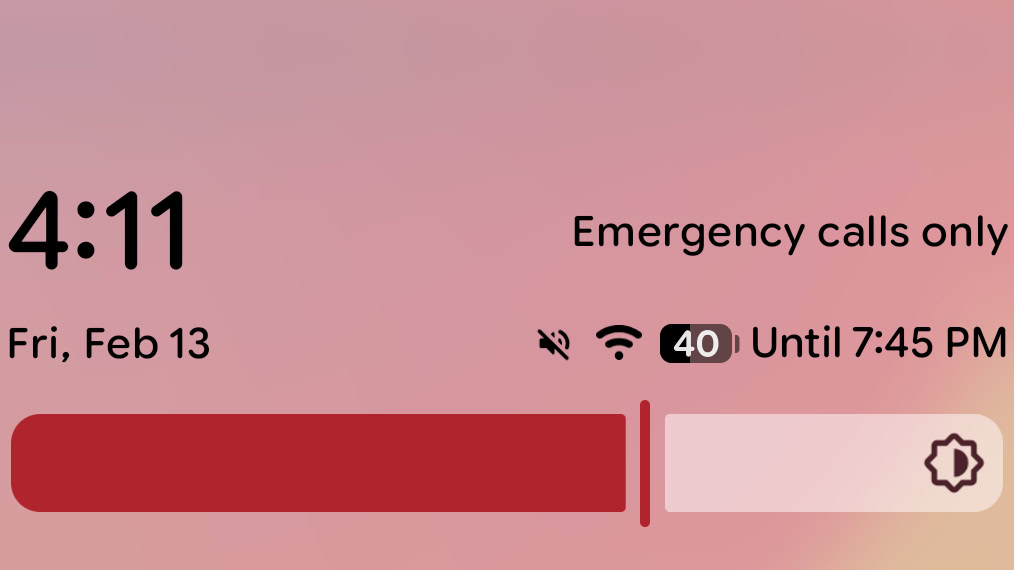 &Iacute;cone do controle deslizante de brilho no Android 17.