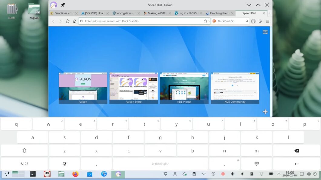 Teclado virtual do KDE Plasma 6.6