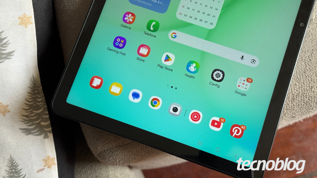 Close na tela do Galaxy Tab A11 Plus