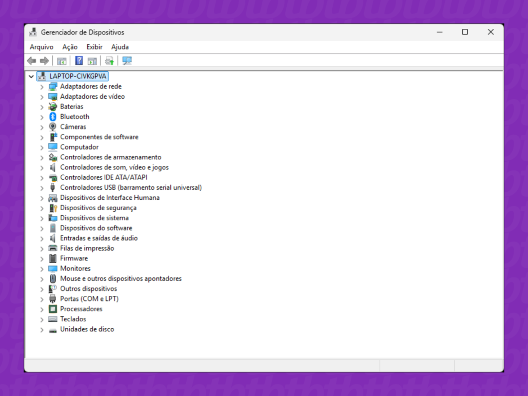 imagem do gerenciador de dispositivos do Windows