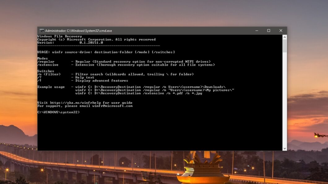 O Windows File Recovery é eficiente, mas funciona em linha de comando