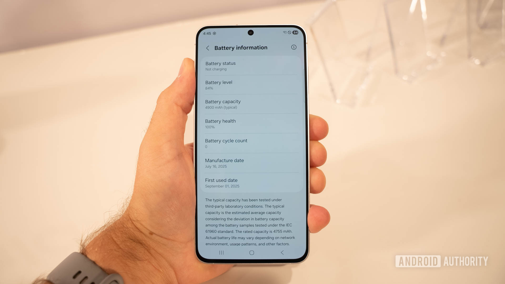 P&aacute;gina de configura&ccedil;&otilde;es da bateria do Samsung Galaxy S25 FE