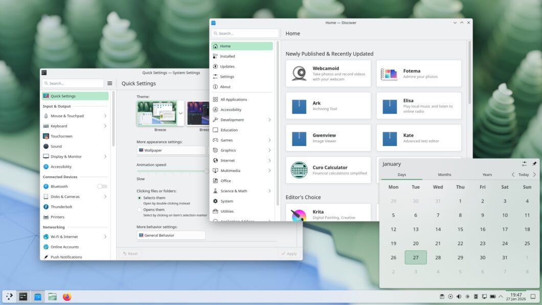 Ambiente de desktop KDE Plasma 6.6
