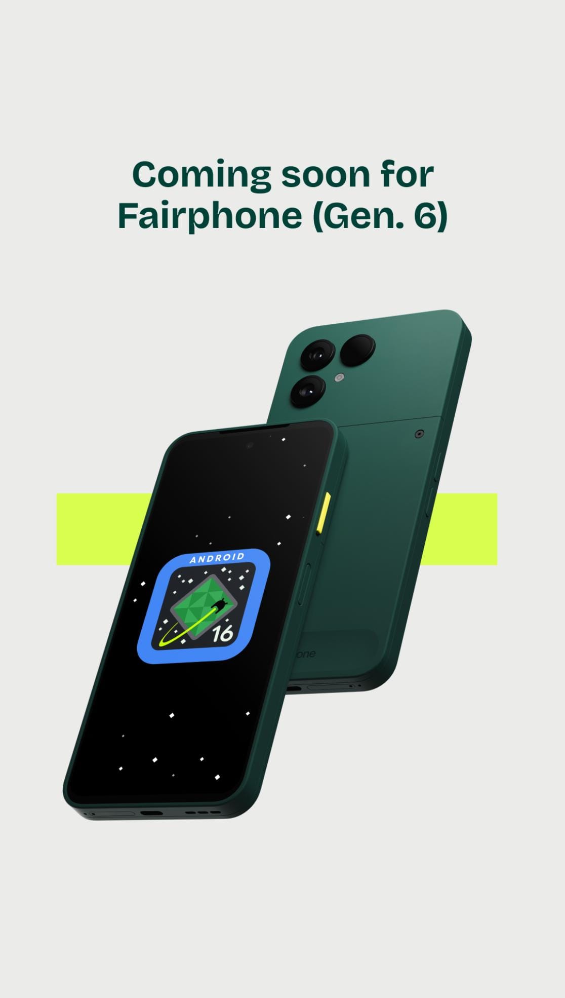 Fairphone gera&ccedil;&atilde;o 6 Android 16