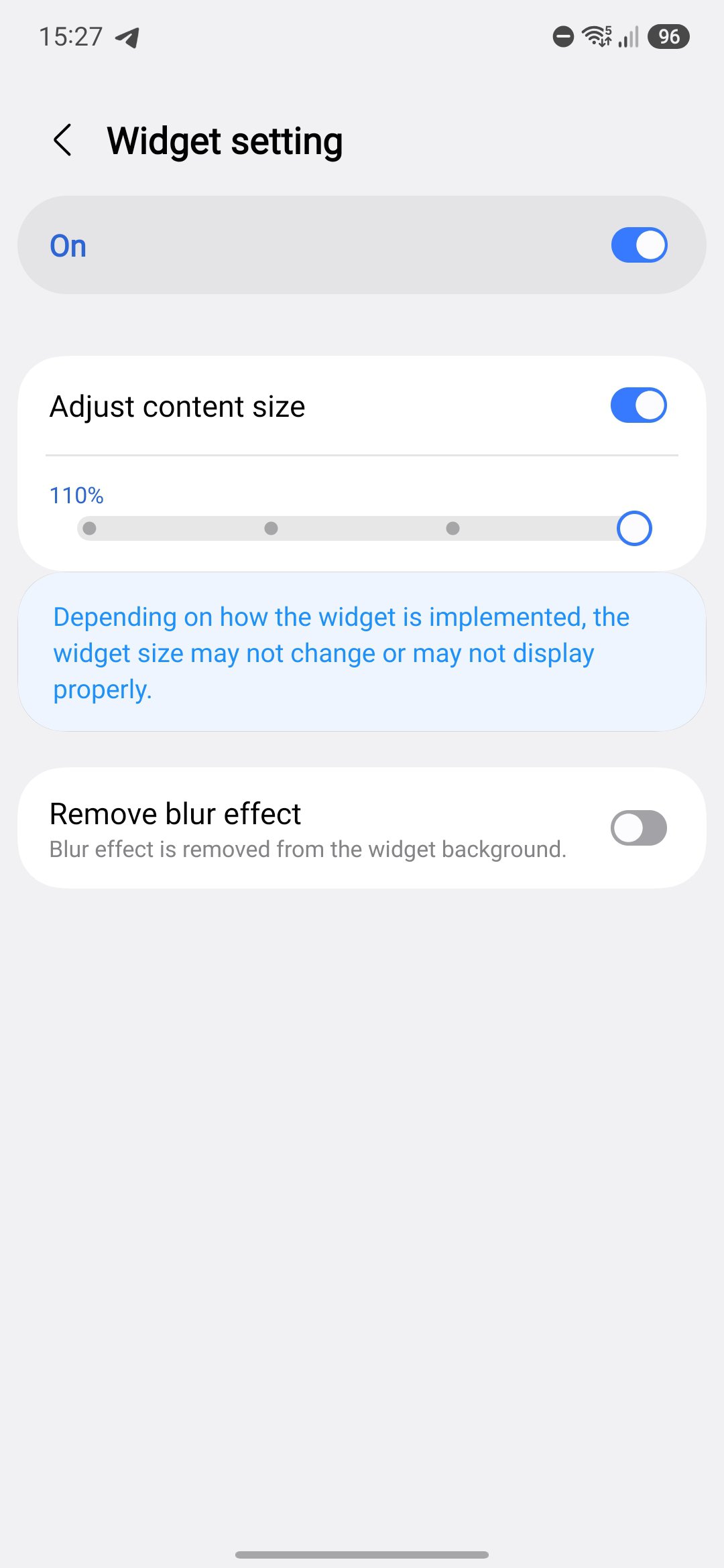 Tamanho do widget One Ui 8 5